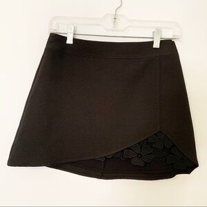 New black After Market  mini skirt lace accent zip